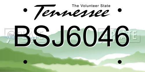BSJ6046 Tennessee License Plate