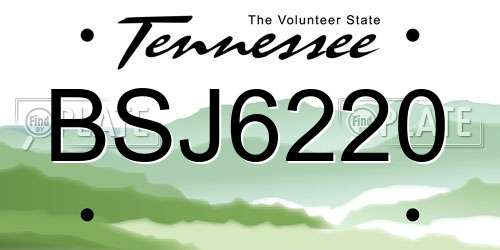 BSJ6220 Tennessee License Plate