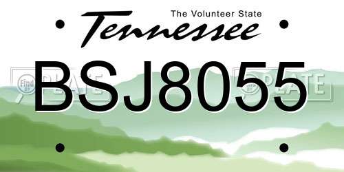 BSJ8055 Tennessee License Plate