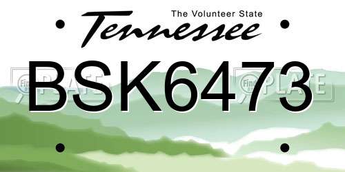 BSK6473 Tennessee License Plate