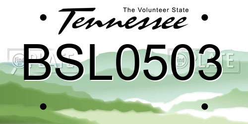 BSL0503 Tennessee License Plate