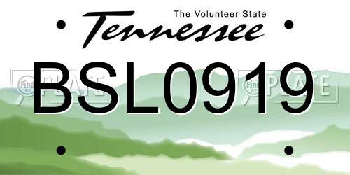 BSL0919 Tennessee License Plate