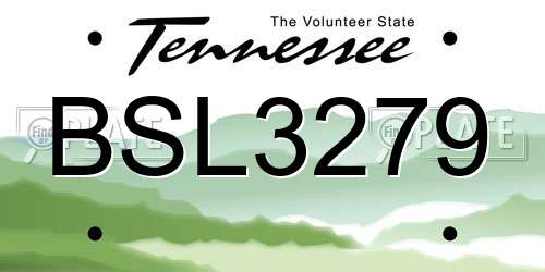 BSL3279 Tennessee License Plate