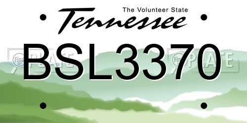BSL3370 Tennessee License Plate