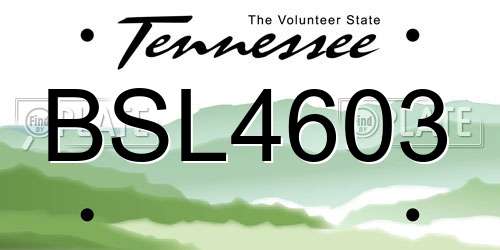 BSL4603 Tennessee License Plate
