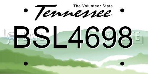 BSL4698 Tennessee License Plate