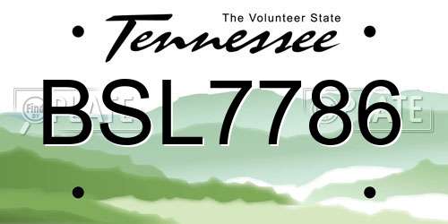BSL7786 Tennessee License Plate