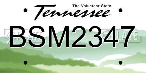 BSM2347 Tennessee License Plate