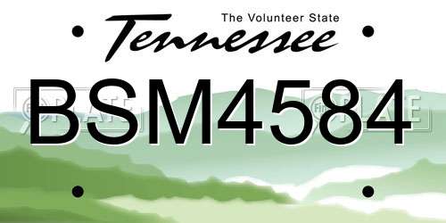 BSM4584 Tennessee License Plate
