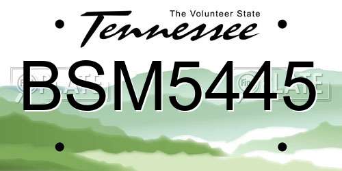 BSM5445 Tennessee License Plate