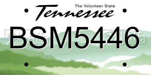 BSM5446 Tennessee License Plate