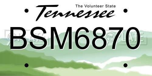 BSM6870 Tennessee License Plate