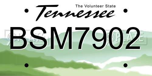 BSM7902 Tennessee License Plate