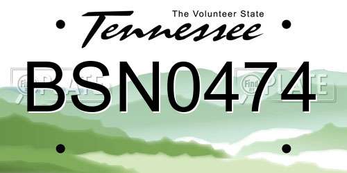 BSN0474 Tennessee License Plate