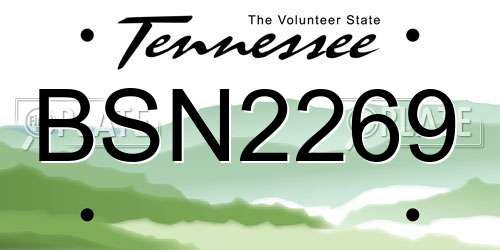 BSN2269 Tennessee License Plate