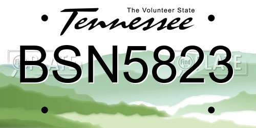 BSN5823 Tennessee License Plate