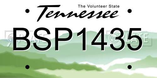 BSP1435 Tennessee License Plate