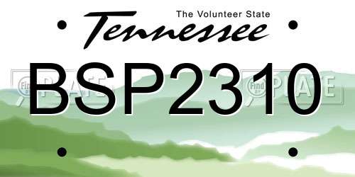 BSP2310 Tennessee License Plate