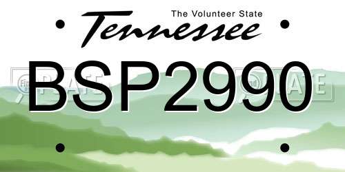 BSP2990 Tennessee License Plate
