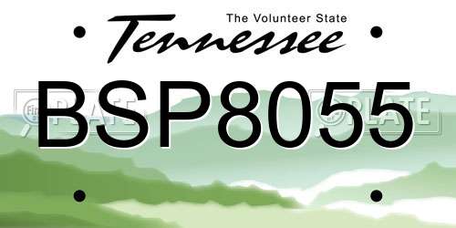 BSP8055 Tennessee License Plate