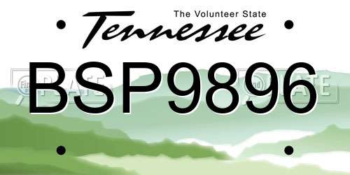BSP9896 Tennessee License Plate