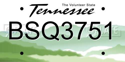 BSQ3751 Tennessee License Plate