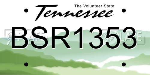 BSR1353 Tennessee License Plate