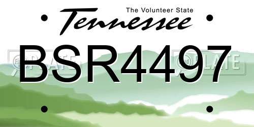 BSR4497 Tennessee License Plate