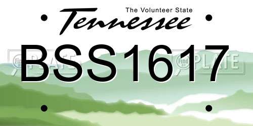 BSS1617 Tennessee License Plate