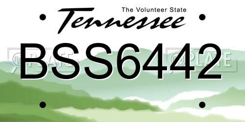 BSS6442 Tennessee License Plate