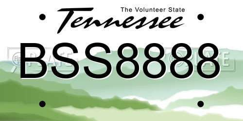 BSS8888 Tennessee License Plate