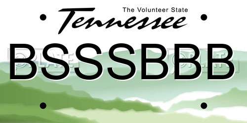 BSSSBBB Tennessee License Plate