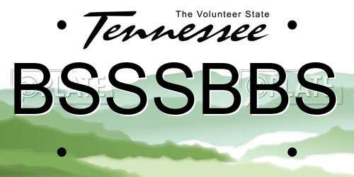 BSSSBBS Tennessee License Plate