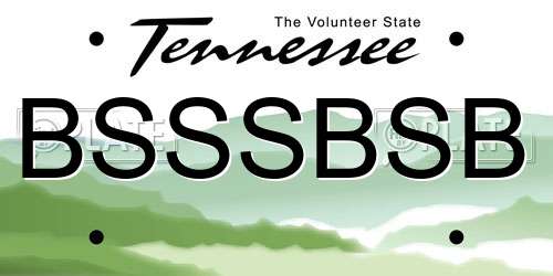 BSSSBSB Tennessee License Plate