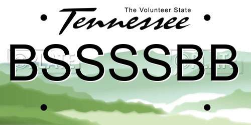 BSSSSBB Tennessee License Plate