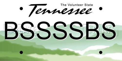 BSSSSBS Tennessee License Plate