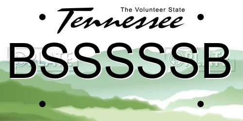 BSSSSSB Tennessee License Plate