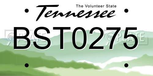BST0275 Tennessee License Plate