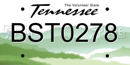 BST0278 Tennessee License Plate