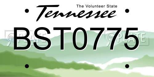 BST0775 Tennessee License Plate