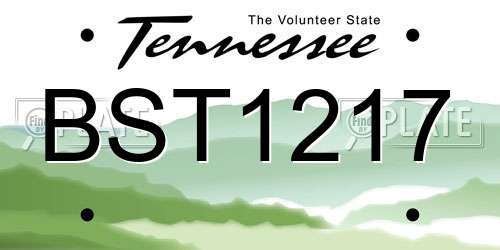 BST1217 Tennessee License Plate