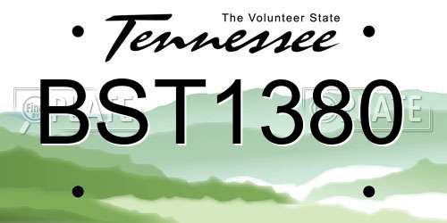 BST1380 Tennessee License Plate