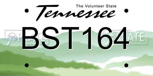 BST164 Tennessee License Plate