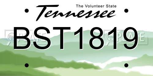 BST1819 Tennessee License Plate