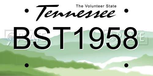 BST1958 Tennessee License Plate