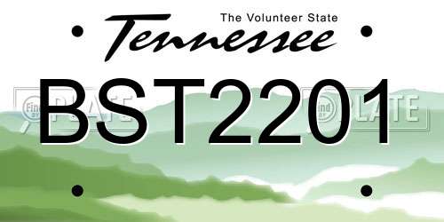 BST2201 Tennessee License Plate