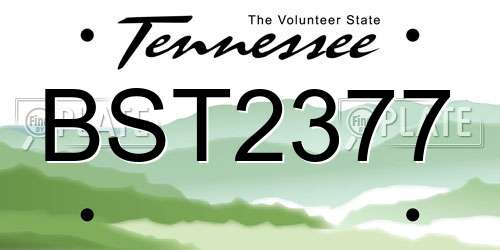 BST2377 Tennessee License Plate