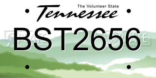 BST2656 Tennessee License Plate