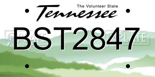 BST2847 Tennessee License Plate
