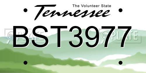 BST3977 Tennessee License Plate